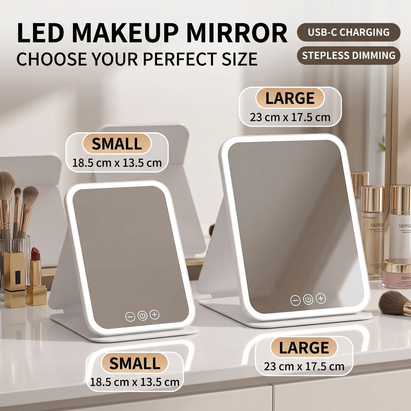 Small and Large Refora mirrors displayed side by side.